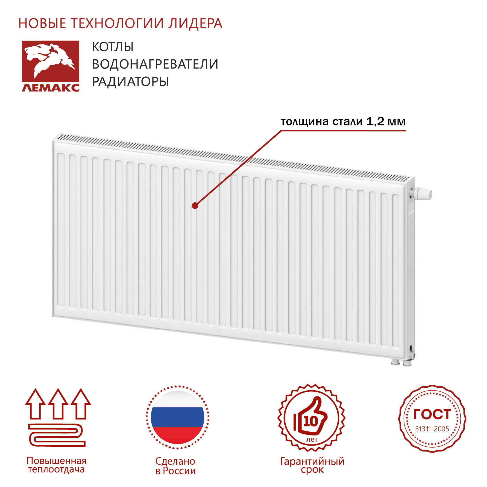 LEMAX Панельный радиатор Premium VC 21x300x400 (466 Вт) universal