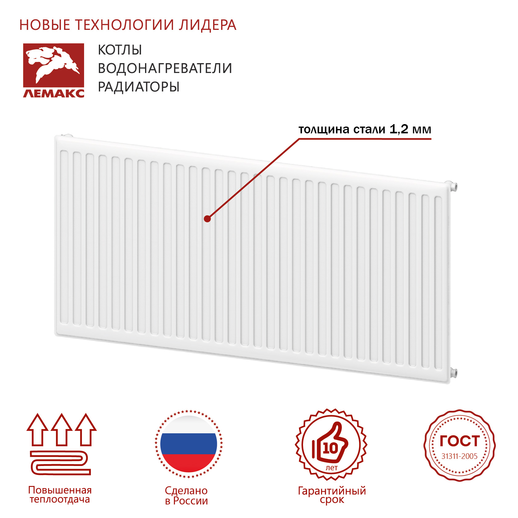 LEMAX Панельный радиатор Premium CH 10x500x1400 (1179 Вт)