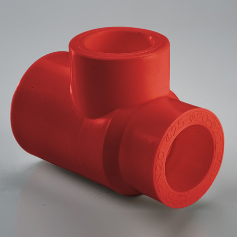 Тройник ПП переходной AntiFire D90x63x90 RED